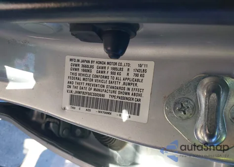 2012 Honda Civic Sdn Lx из США, поврежденный, VIN JHMFB2F56CS003690